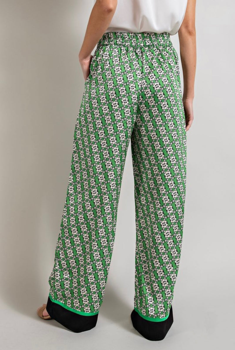 Knot For You Wide Leg Pants - Green