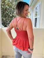 Lace It Up Camisole - Rust