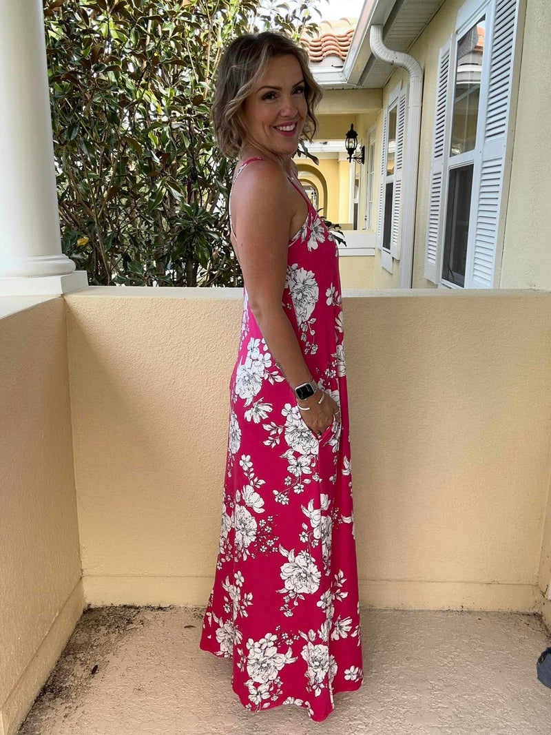 Maxed Out Maxi Dress - Hot Pink Floral