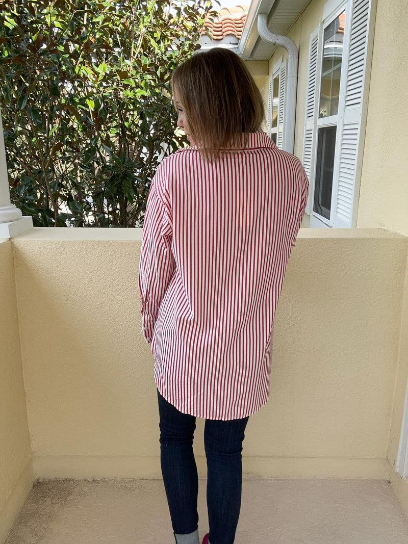 Risky Business Button Down - Hot Pink