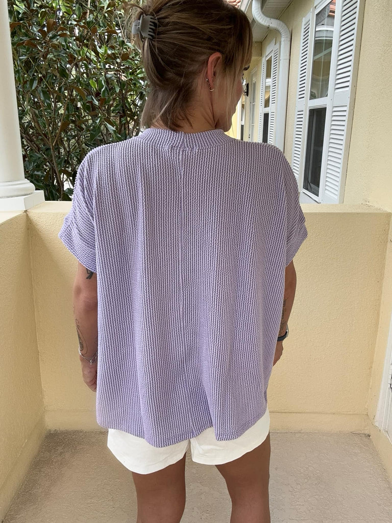 Casually Cool Boxy Top - Lilac