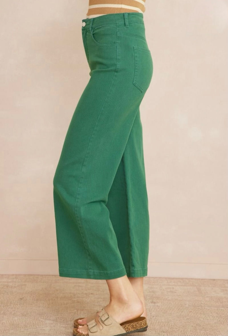 Cropped To Perfection Jeans - Green