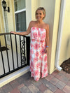 Bouquet Of Pink Daisy's Strapless Maxi Dress