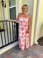 Bouquet Of Pink Daisy's Strapless Maxi Dress